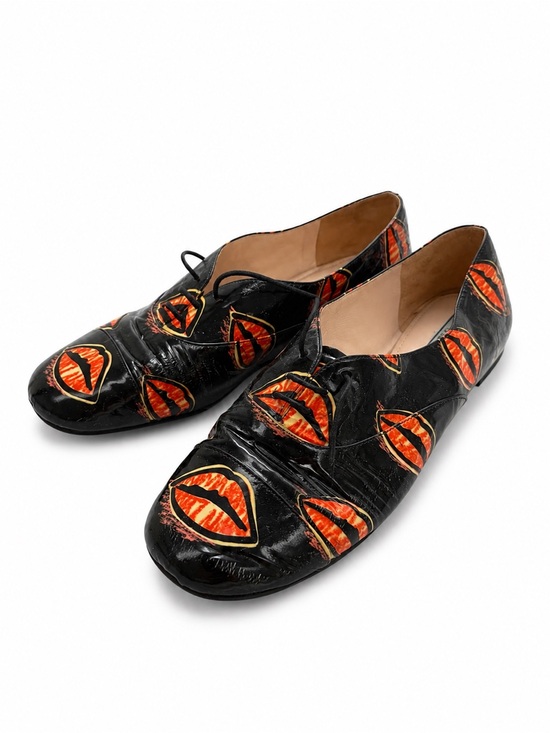 Prada Shoes - Prada Lips Print Lace-Up Shoes – Size 37 👠🖤🧡